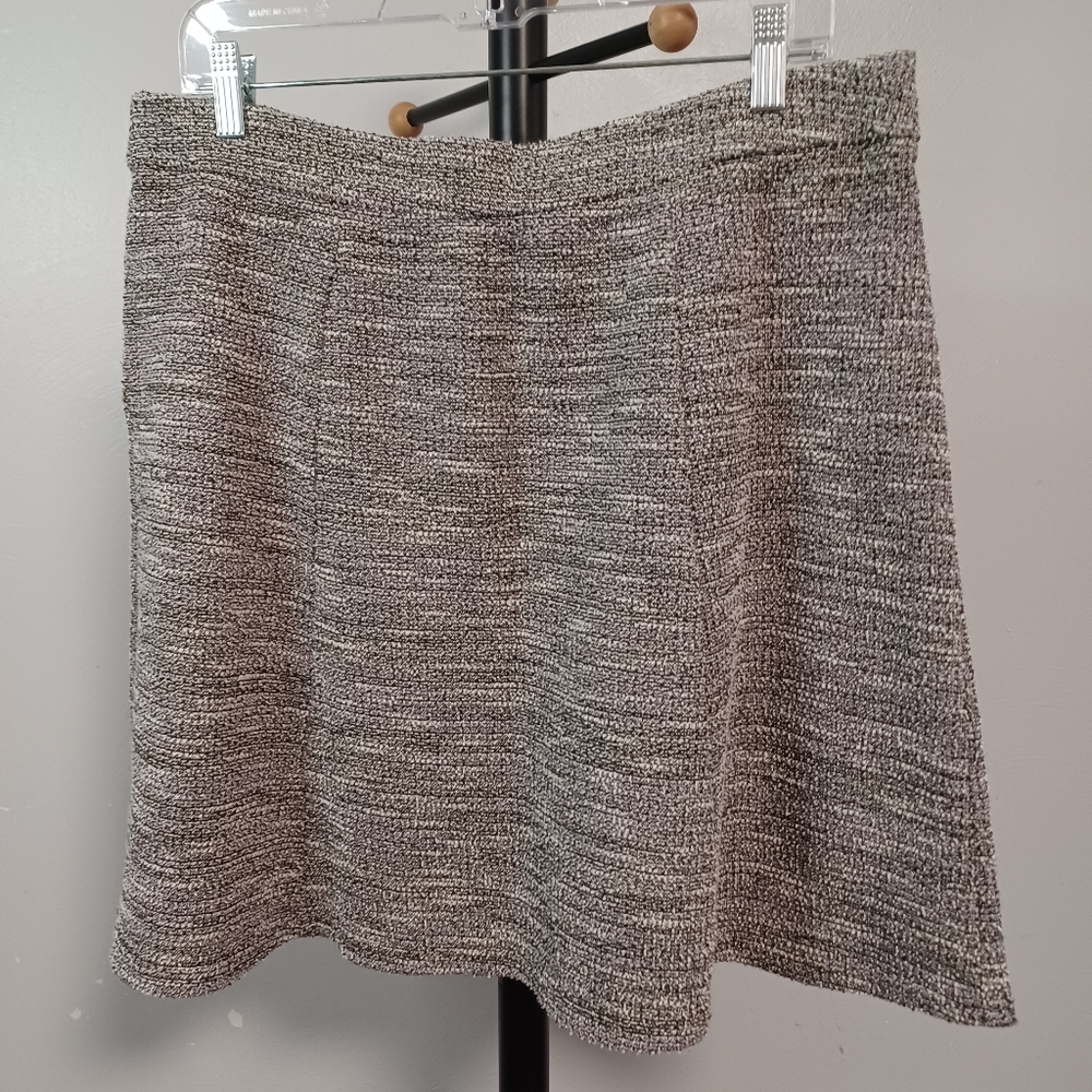#62 LOFT Tweed Pull On Skirt Gray Purple Size Large